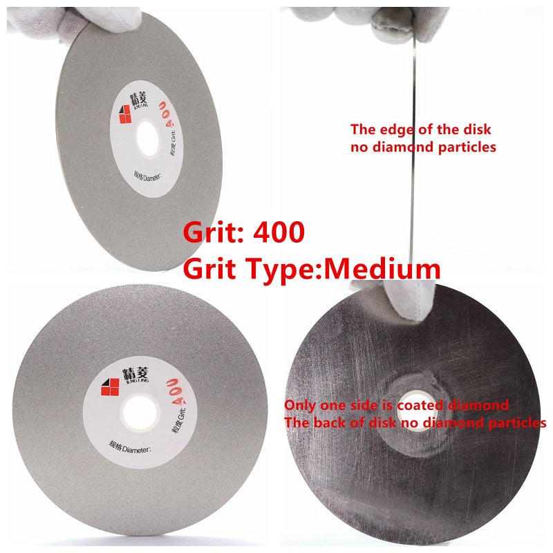 JINGLING 4" inch 100mm Diamond Flat Lap Disc Coated Grinding Disk Grit 400 Medium - Image 2